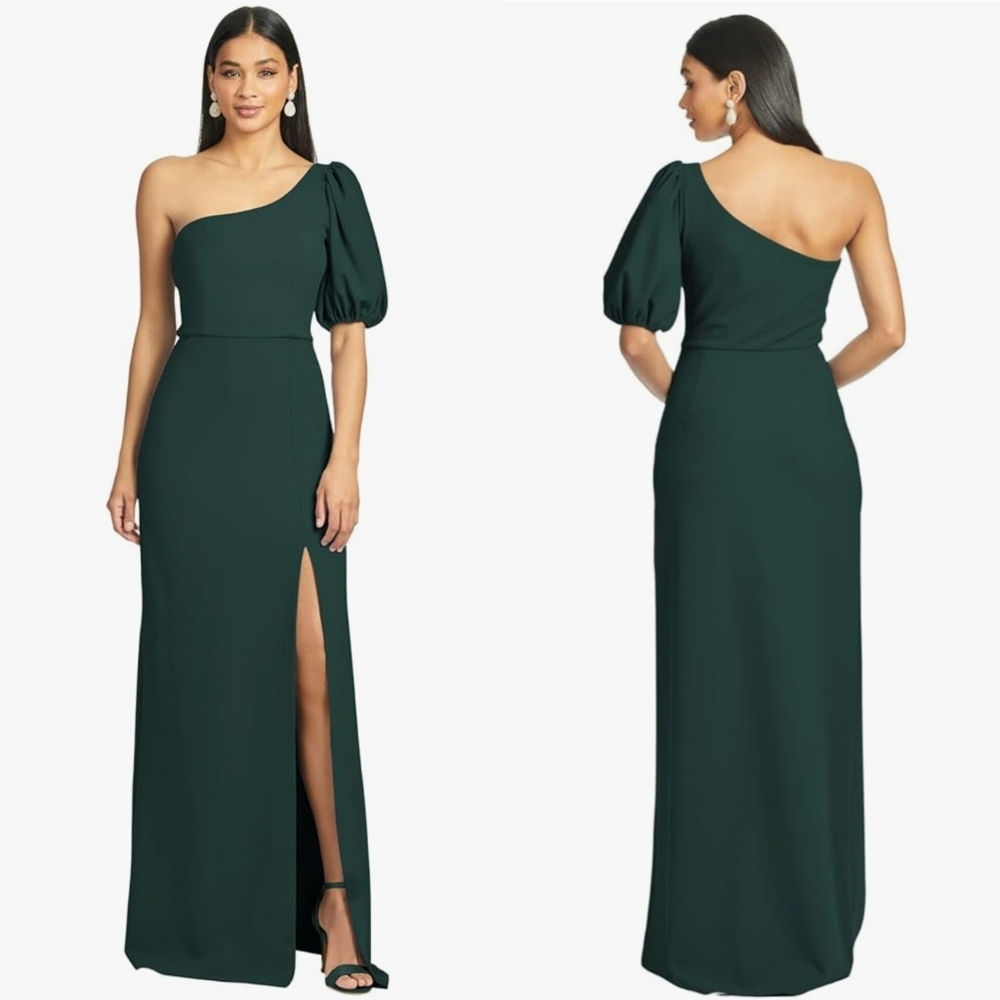 Sachin & Babi Madia Emerald Green Gown 4 Wedding Party Formal Classic Feminine